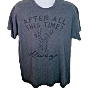 Official Harry Potter Deer After All This Time, Always Grey Tshirt Size Large